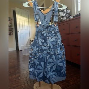 No Boundaries Flower denim overalls